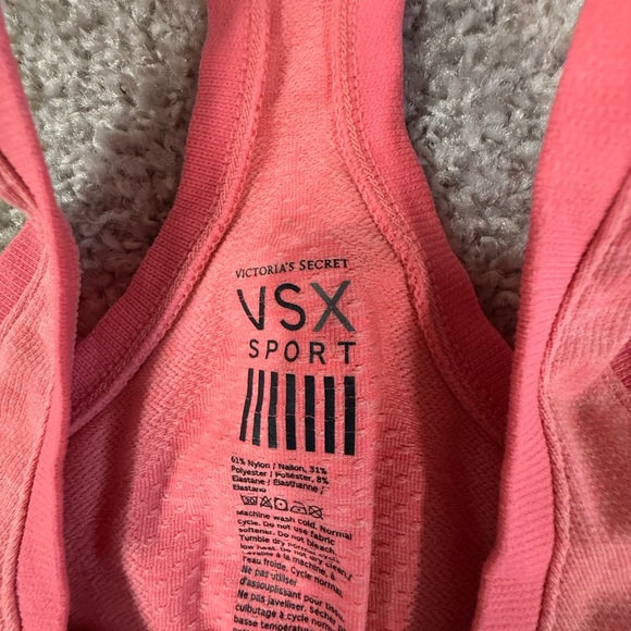 Like new bright coral pink Victoria’s Secret Racerback tank VSX medium - Picture 2 of 3